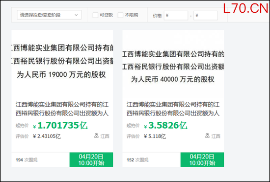 裕民银行深陷股东困局：第一大股东易主南昌国资后，二股东全部股份也将被拍卖