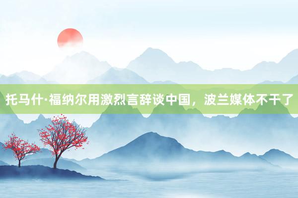 托马什·福纳尔用激烈言辞谈中国，波兰媒体不干了