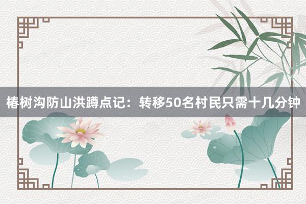 椿树沟防山洪蹲点记：转移50名村民只需十几分钟