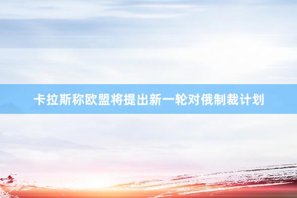 卡拉斯称欧盟将提出新一轮对俄制裁计划