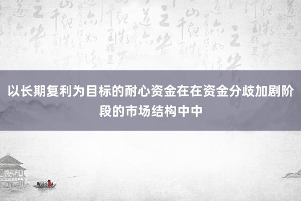 以长期复利为目标的耐心资金在在资金分歧加剧阶段的市场结构中中