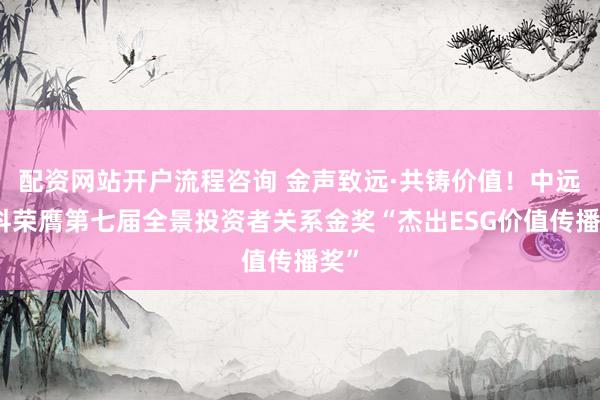配资网站开户流程咨询 金声致远·共铸价值！中远海科荣膺第七届全景投资者关系金奖“杰出ESG价值传播奖”