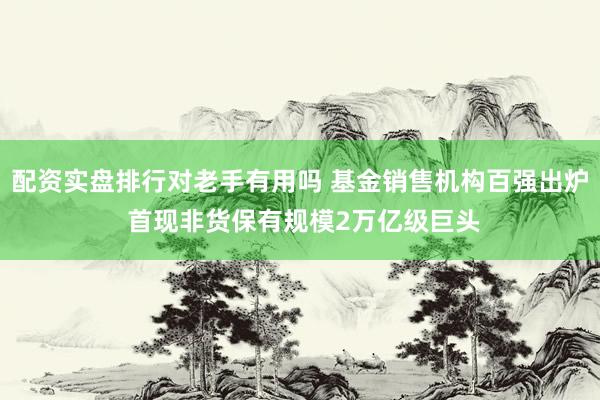 配资实盘排行对老手有用吗 基金销售机构百强出炉 首现非货保有规模2万亿级巨头